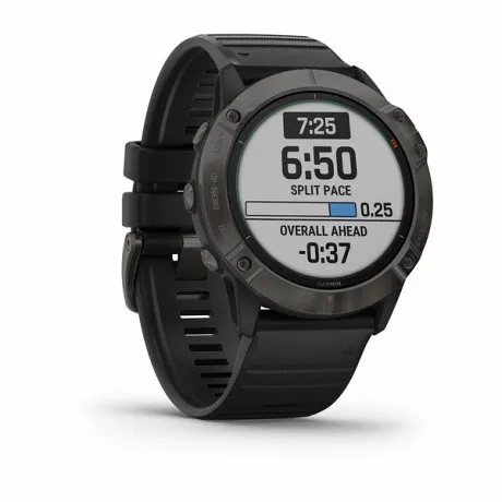 Часы Garmin FENIX 6X Pro Solar титановый серый DLC с черным ремешком - Фото 4