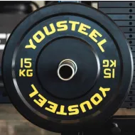 Диск каучуковый для штанги YouSteel тренировочный желтый 15кг