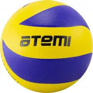 Мяч волейбольный Atemi TORNADO, синтетическая кожа PU SOFT, желт.- син, 8 п, клееный, окруж 65-67