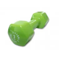 Гантель в виниловой оболочке Original Fittools 3 кг (Цвет - зеленый)