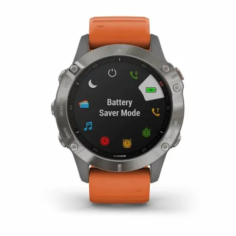 Часы Garmin FENIX 6 Sapphire титановый с оранжевым ремешком - Фото 9