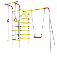 Дачный комплекс Космос + ПЛАСТИКОВЫЕ качели Romana 103.21.05 (красный/желтый/белый)