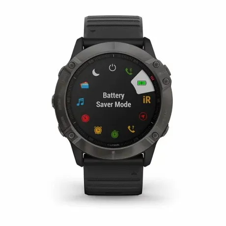 Часы Garmin FENIX 6X Sapphire серый DLC с черным ремешком - Фото 2