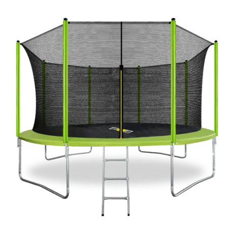 Батут с внутренней сеткой и лестницей ARLAND 14FT (Light Green) (уценка)